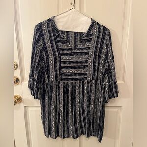 Hayden Navy and White Striped Tunic